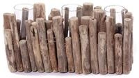 CREEDWOOD Wasserhyazinthenvase NATUR DEKO Blumenbank "YELA", Treibholz, 3...