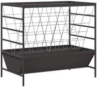 vidaXL Futterspender Viehfutterspender Schwarz 100 x 60 x 90 cm Kaltgewalzter...