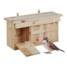 relaxdays Vogelhaus Nistkasten f&uuml;r Spatzen, natur