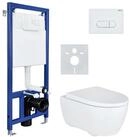 GEBERIT WC-Komplettset mit Duroplast Sitz, Bet&auml;tigungsplatte, Rimfree WC &