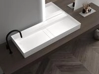 Bernstein Waschtisch TWG211 100cm Wei&szlig; matt, Wandwaschbecken 100cm Mineralguss...