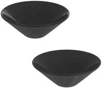 vidaXL Waschbeckenbrause Waschbecken 2 Stk. Schwarz Gl&auml;nzend &Oslash;42x14 cm Keramik