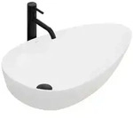 wohnwerk.idee Aufsatzwaschbecken Waschbecken oval Keramik Design Badwaschbecken