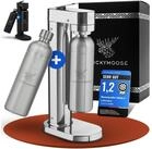 Luckymoose Wassersprudler Infinity-S mit 2x 1,25L langlebige Edelstahlflaschen,