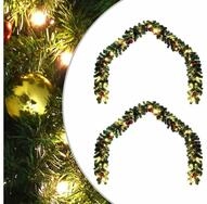 vidaXL Christbaumschmuck Weihnachtsgirlande 2 Stk. Gr&uuml;n 20 m PVC 600 LEDs...