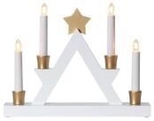 EGLO Kerzenst&auml;nder Julle, LED Kerzenst&auml;nder Weihnachten Holz Gold Warmwei&szlig;