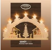 Weigla Schwibbogen Weihnachtsmarkt, Lichterbogen aus Holz, NATUR, Made in...