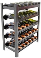 PROREGAL&reg; Weinregal TOSKANA HxBxT 75x60x30cm 30 Flaschen auf 5 Ebenen Schwarz,