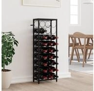 vidaXL Weinregal, Weinregal f&uuml;r 27 Flaschen Schwarz 34x18x100 cm Schmiedeeisen