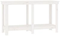 vidaXL Werkbank, Arbeitstisch Wei&szlig; 140x50x80 cm Massivholz Kiefer