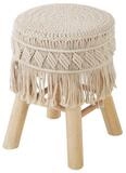 Atmosphera Cr&eacute;ateur d'int&eacute;rieur Sitzhocker Hocker im Boho-Stil mit Makramee,...