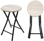 Spetebo Sitzhocker Holz Metall Klapphocker - 47 x 33 cm (Anzahl, 2 St., St&uuml;ck),