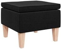 vidaXL Hocker Hocker mit Holzbeinen Schwarz Stoff (1 St) schwarz
