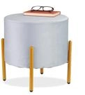relaxdays Sitzhocker Samt Hocker mit 4 Metallbeinen, grau