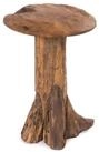 CREEDWOOD Beistelltisch BAUMSTAMM HOCKER, Teak, 47cm, Blumen Hocker, Holz Hocker