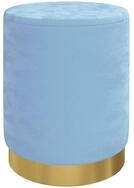 vidaXL Hocker Runder Aufbewahrungshocker Hellblau Samt 31 x 37 cm (1 St) blau