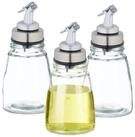 relaxdays &Ouml;lspender &Ouml;lflasche Glas 3er Set nachf&uuml;llbar, (3-tlg)