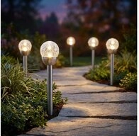 Expo B&ouml;rse LED Solarleuchte, LED-Leuchtmittel fest verbaut, Warmwei&szlig;, 5x LED