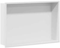 vidaXL Duschwand Duschnische Wei&szlig; 45 x 30 x 9,5 cm Edelstahl, (1 tlg)