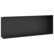 vidaXL Duschwand Duschnische Schwarz 90 x 30 x 9,5 cm Edelstahl, (1 tlg)
