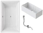 Schulte Badewanne Mare, Sanit&auml;racryl, Wei&szlig;, (Komplett-Set), 190x120 cm