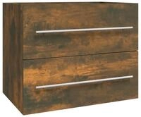 vidaXL Waschbeckenunterschrank Waschbeckenschrank R&auml;uchereiche 60x38,5x48 cm