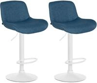 CLP Barhocker Solon (Set, 2 St., 2er), Samt- oder Stoffbezug, wei&szlig;es Metall