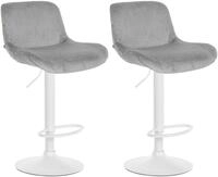 CLP Barhocker Solon (Set, 2 St., 2er), Samt- oder Stoffbezug, wei&szlig;es Metall