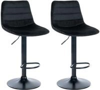 CLP Barhocker Lex (Set, 2er), Samt-Bezug, drehbar und h&ouml;henverstellbar