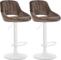 CLP Barhocker Milet Samt (Set, 2er), Samtbez&uuml;ge, h&ouml;henverstellbar, drehbar
