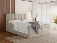 WFL GROUP Boxspringbett Amira mit hohem, gepolstertem Kopfteil, Boucle oder Samt