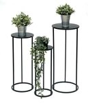 DanDiBo Blumenhocker Metall Schwarz Rund Blumenhocker Beistelltisch 3er Set