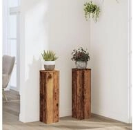 vidaXL Blumenst&auml;nder, Pflanzenst&auml;nder 2 Stk. Altholz-Optik 17x17x60 cm