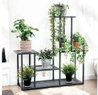 DanDiBo Blumenst&auml;nder Blumenregal Metall Schwarz 4 Ebenen 96579 Wohnzimmer
