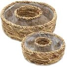 Spetebo Pflanzschale Pflanzring aus Wasserhyazinthe mit Folie 2er Set (Anzahl,...