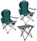 Spetebo Sitzgruppe Camping Sitzgruppe 3-teilig mit Aluminium Klapptisch, (Anzahl,