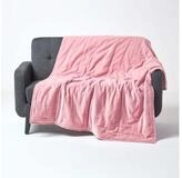 Plaid Wattierte Tagesdecke aus Samt, rosa, 125 x 150 cm, Homescapes