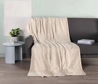 Wohndecke G&Ouml;ZZE Decke CLAIRE creme BL 150x200 cm beige Wohndecke Kuscheldecke,