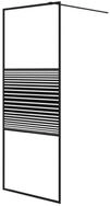 vidaXL Duschwand Duschwand f&uuml;r Begehbare Dusche Schwarz 80x195 cm ESG-Glas Klar