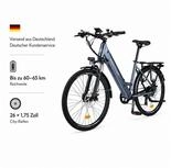 PixelPilot E-Bike 26 Zoll City Elektrofahrrad Tiefeinsteig 36V 12,5Ah Akku Shimano