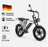 APE RYDER E-Bike Trekkingrad 20*4 Zoll Fatbike, 48V 15Ah Akku, bis 80 km, Shimano
