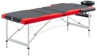 vidaXL Massageliege Massageliege Klappbar 3-Zonen Aluminiumgestell Schwarz und...