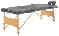 vidaXL Massageliege Massageliege 3-Zonen Holzgestell Anthrazit 186x68 cm