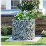 SONGMICS Hochbeet Gabione, rund, Gabionenkorb, 2,5 x 10 cm engmaschiges Gitter,