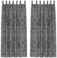 vidaXL Vorhang Samtvorh&auml;nge mit Vorh&auml;ngen 2 pcs Grau 225 x 140 cm Samt (2...