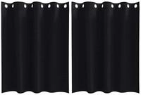 vidaXL Vorhang Verdunkelungs-Vorh&auml;nge mit Ringen 2 pcs Schwarz 140 x 140 cm (2...