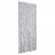 vidaXL Insektenschutz-Vorhang, Fliegenvorhang Wei&szlig; und Grau 100x220 cm Chenille