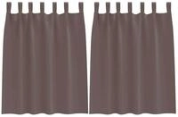 vidaXL Vorhang Verdunkelungs-Vorh&auml;nge mit Ringen 2 pcs Dunkelbraun (2 St),...