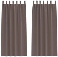 vidaXL Vorhang Verdunkelungs-Vorh&auml;nge mit Ringen 2 pcs Dunkelbraun (2 St),...