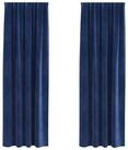 vidaXL Vorhang Verdunkelungsvorh&auml;nge 2 pcs Dunkelblau 140 x 260 cm Samt (2...